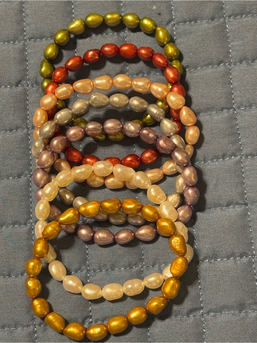 Honora Pearlized Stretch Bracelet Set - Gold, Olive, Copper, Cream etc.